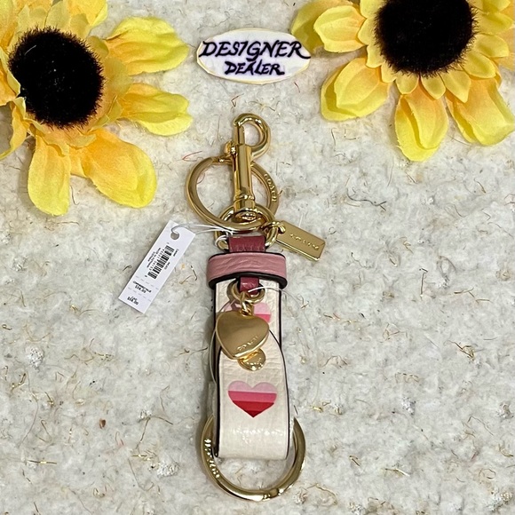 Coach Accessories Authentic Coach Stripe Heart Trigger Snap Bag